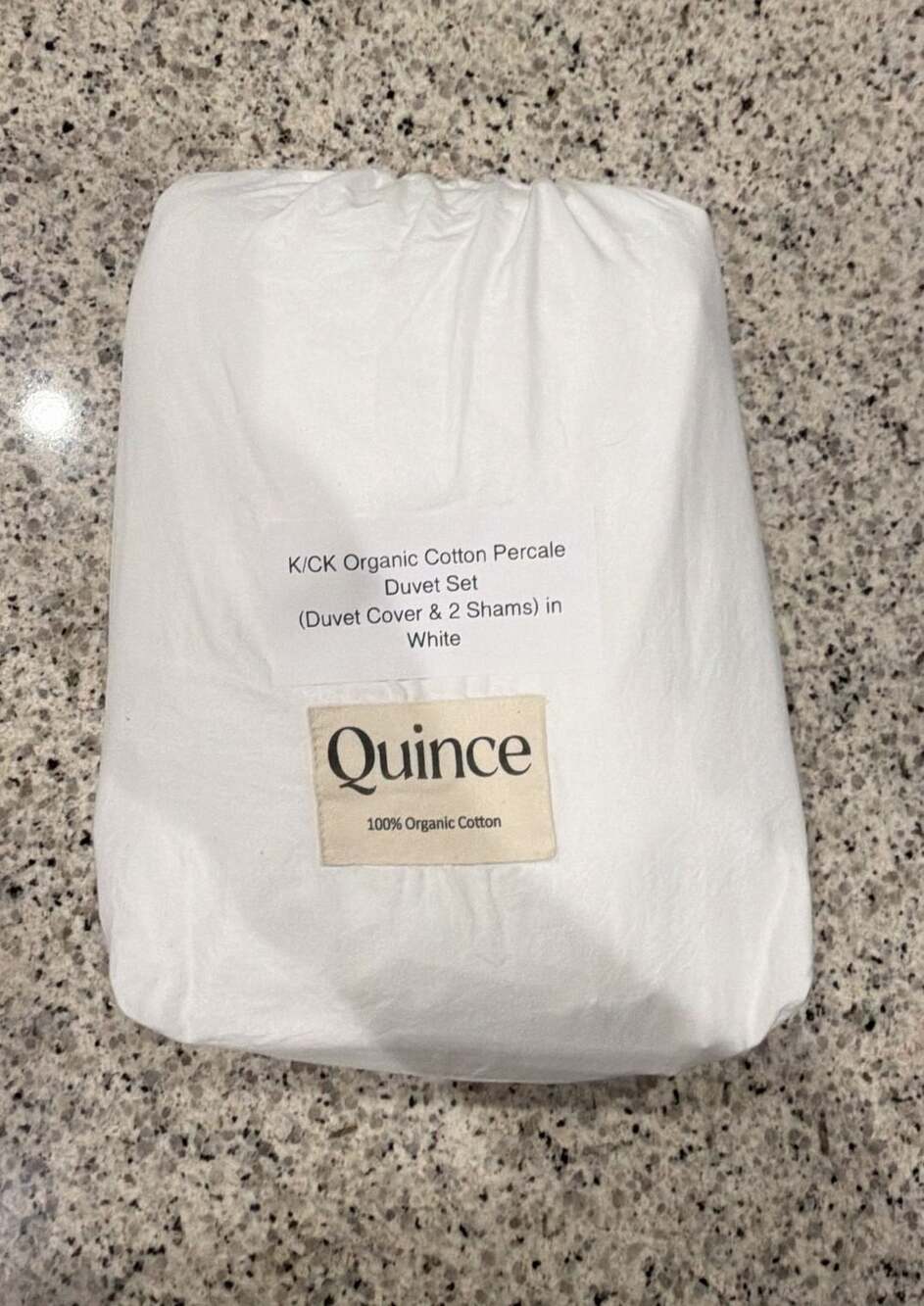 Quince Organic Cotton Percale Duvet Set King/California King White